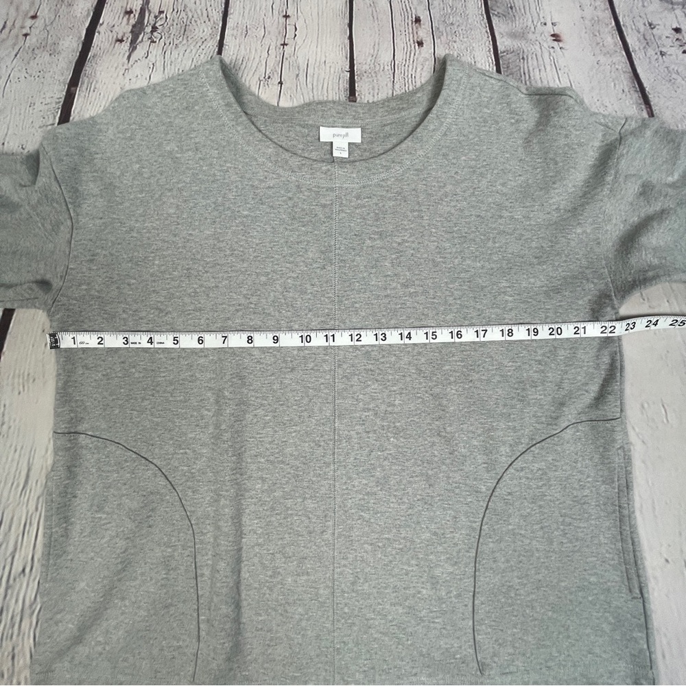 J. JILL Pure Jill very soft cotton gray long sleeve sweater tunic top, size L - Picture 8 of 11